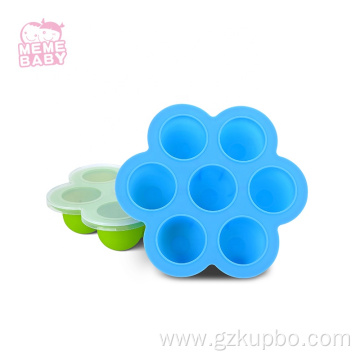 Children Silicone Snack Box 7 Cavities With Lid